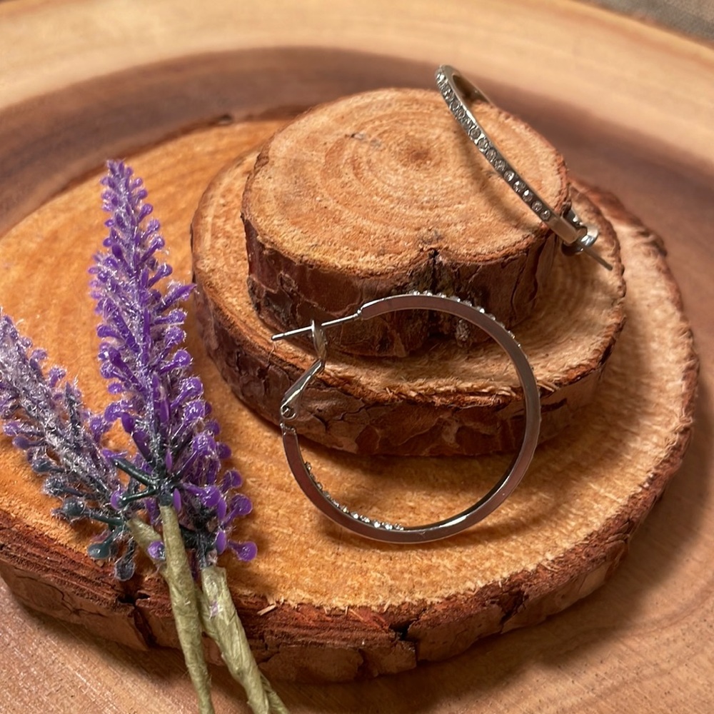 Pretty sparkly large hoop earrings